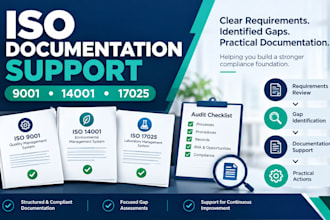 help with iso 17025, iso 14001 and iso 9001 standards