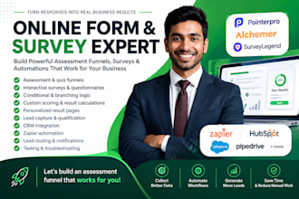 create assessment funnel pointerpro alchemer surveylegend CRM zapier integration