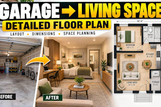 redesign your garage into a functional living space with a detailed floor plan