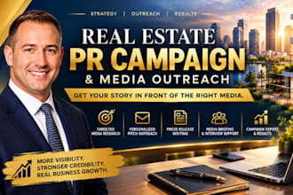 lead real estate PR campaigns, media outreach and press distribution USA
