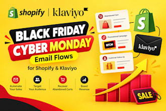 create klaviyo black friday cyber monday email flows for shopify