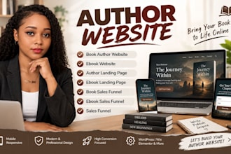 design ebook author website author landind page author salesfunnel book funnel