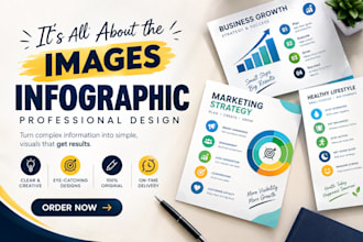 design business infographic, pitch deck graphics and data visualization visuals