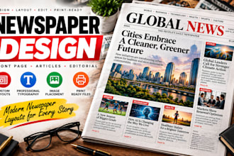 design newspaper front page news article  editorial layout