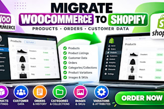 migrate woocommerce store to shopify product listings order customer data