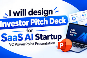 design investor pitch deck for saas ai startup vc powerpoint presentation