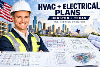 create houston tx hvac layout, electrical and mep layout for building approva