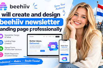 create and design beehiiv newsletter landing page professionally