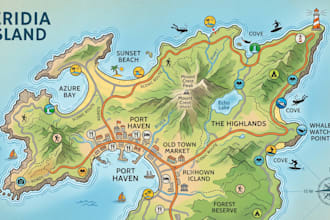create custom tourist maps,  travel maps, vacation maps and destination map