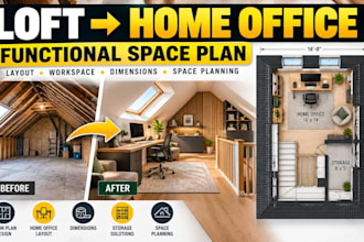 design loft office conversion with a functional residential space plan layout