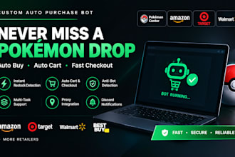 build a pokemon bot, target bot, amazon bot auto buying bot, checkout bot