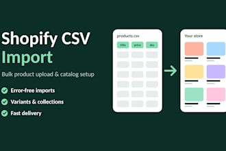 do shopify CSV import bulk product upload listing and professional catalog setup
