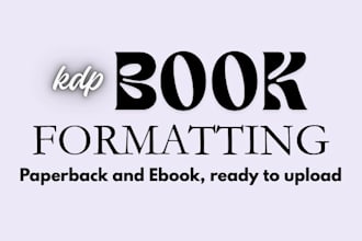 do book formatting for KDP paperback and ebook