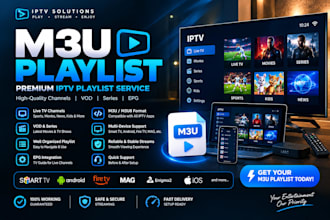 provide m3u playlist, restream connection, 8k server, live tv app with panel