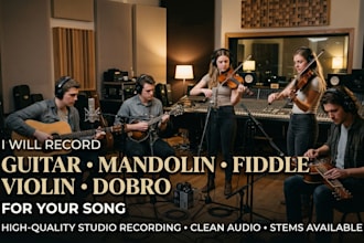play guitar, mandolin, fiddle, violin, dobro for your tracks