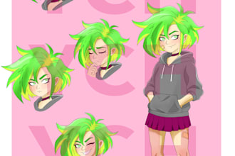 draw a character reference sheet for your oc