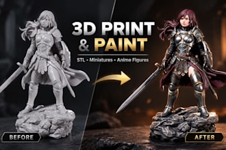 3d print and paint stl miniature painting resin printing anime figure hero forge