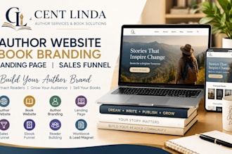 design book author website author and book branding author landing page