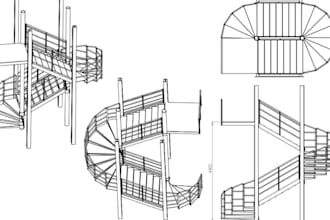 do 3d stairs design, 3d staircase modeling, foyer, escalators, 2d stairs drawing