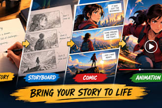 turn your story or script into a comic storyboard and motion comic animation