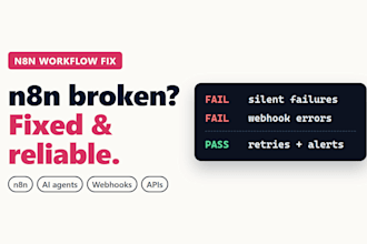 fix and debug your n8n workflow, automation or ai agent