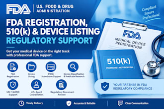 assist with fda registration, 510k submission and device listing