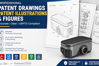 create uspto utility patent drawings, patent illustrations and figures