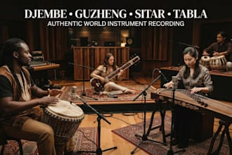 record guzheng, sitar djembe tabla for your song