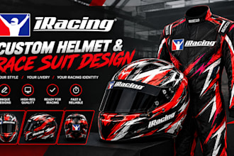 design custom iracing helmet and race suit