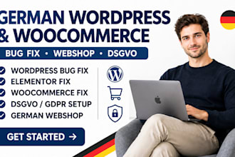fix german wordpress elementor woocommerce bugs and create dsgvo gdpr webshop