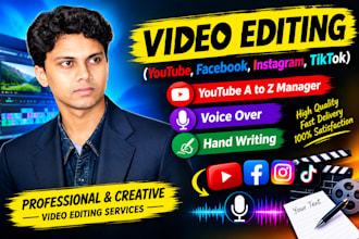 edit videos, shorts and provide handwriting and voice over