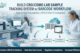 build a cro cdmo website laboratory sample tracking system with barcode workflow