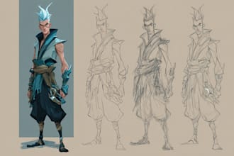 draw any sketch in cartoon, comic or realistic style illustration
