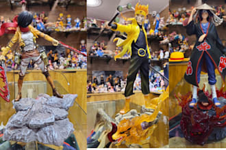 3d print and paint custom anime figures, game characters, and stl models