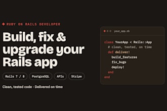 develop or fix your ruby on rails web application