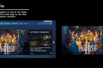 design steam capsule game cover art, steam header capsule artwork, game cover