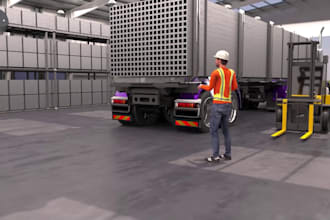 create 3d industrial process animation, equipment and factory automation video