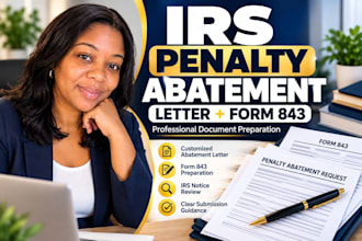 draft your irs penalty abatement request letter and form 843, penalty letter