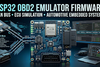 develop esp32 obd2 emulator firmware and can bus communication