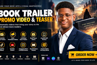 create a cinematic book trailer, book promo video and book teaser