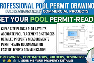 create pool permit drawings with site plans, plot layouts and setbacks