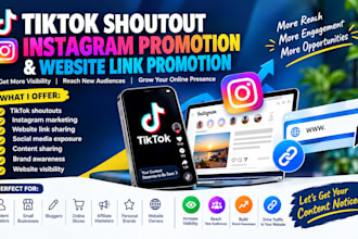 do tiktok shoutout, instagram promotion and website link promotion