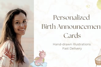 design a personalized birth announcement card or invitation