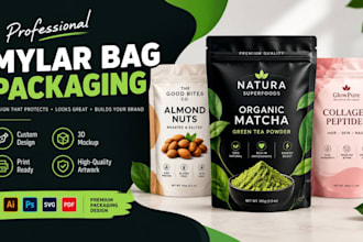 design professional mylar bag packaging and pouch packaging