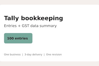 enter your tally bookkeeping records and prepare gst data