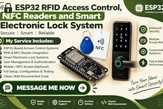 program esp32 rfid access control, nfc readers and smart electronic lock system