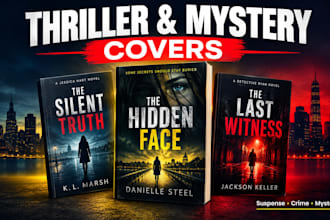 design a gripping thriller, mystery or crime book cover