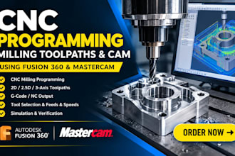do cnc programming, milling toolpaths and cam using fusion 360 mastercam
