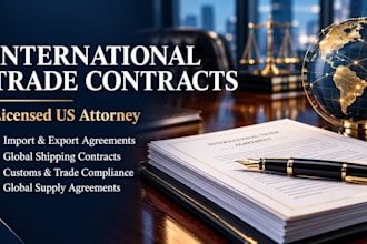 prepare international shipping contracts as a licensed US attorney