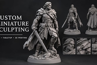 sculpt custom tabletop miniatures and characters for 3d printing